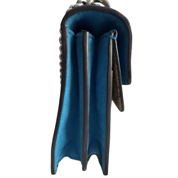 Gucci Dinoysus GG Small Supreme Taupe/Teal Suede Authentic - Picture 8 of 15